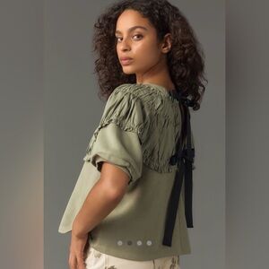 NWOT Gorgeous By Anthropologie Tie-Back
Ruched Blouse SIZE SMALL